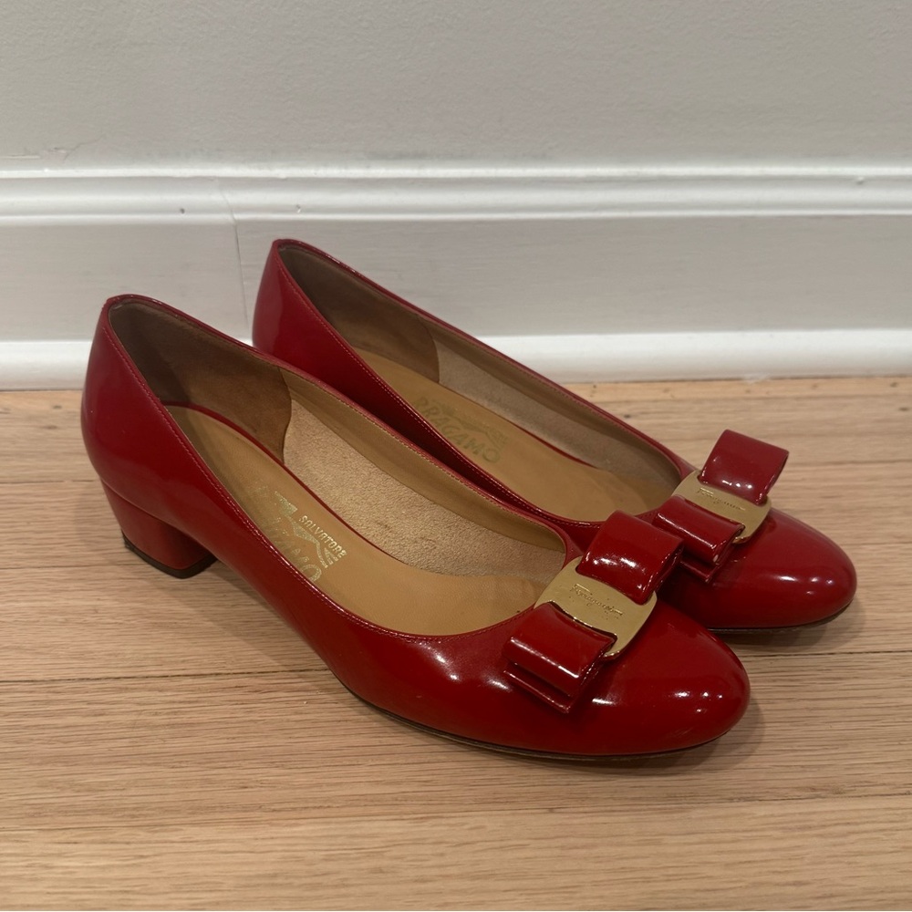 Salvatore Feragamo Red Bow Women Shoes